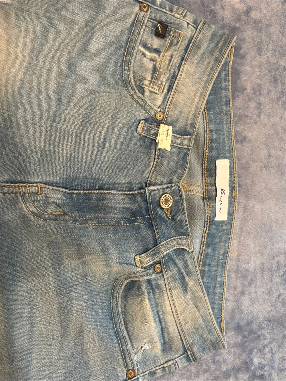 KanCan Light Blue Distressed Denim Bermuda Shorts
